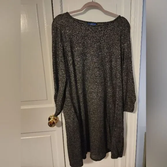 Heather Gray Tunic shift dress, button accents on sleeve. Apt‎ 9. XXL. Like new. - Picture 2 of 9